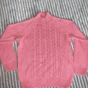 Karen Scott cable-knit mock-neck sweater